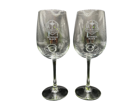 Bethpage Black 2025 Ryder Cup Wine 2 Glass Set.  ALL PRODUCTS MUST BE PURCHASED THROUGH THE PRO SHOP- 516-249-4040