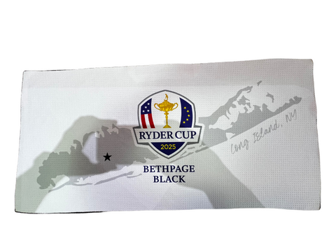 Bethpage Black 2025 Ryder Cup Microfiber Towel (Long Island, NY).  ALL PRODUCTS MUST BE PURCHASED THROUGH THE PRO SHOP- 516-249-4040
