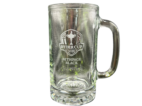 Bethpage Black 2025 Ryder Cup Stein Glass.  ALL PRODUCTS MUST BE PURCHASED THROUGH THE PRO SHOP- 516-249-4040