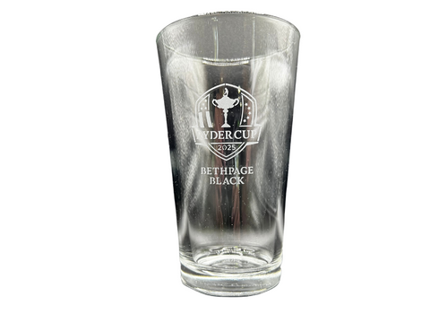 Bethpage Black 2025 Ryder Cup Ale Glass.  ALL RYDER CUP PRODUCTS MUST BE PURCHASED THROUGH THE PRO SHOP- 516-249-4040